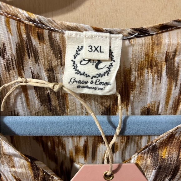 Grace + Emma Women’s Groovy Baby Blouse Cropped Office Career Size 3XL NWT - Picture 2 of 9